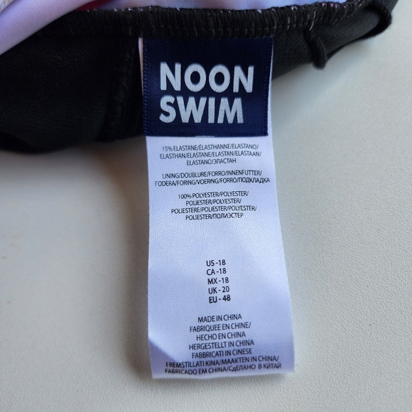 NWOT NOON SWIM Women's Ruched Halter 1 Piece Swimming Suit Leopard Floral Sz 18 - Picture 14 of 15